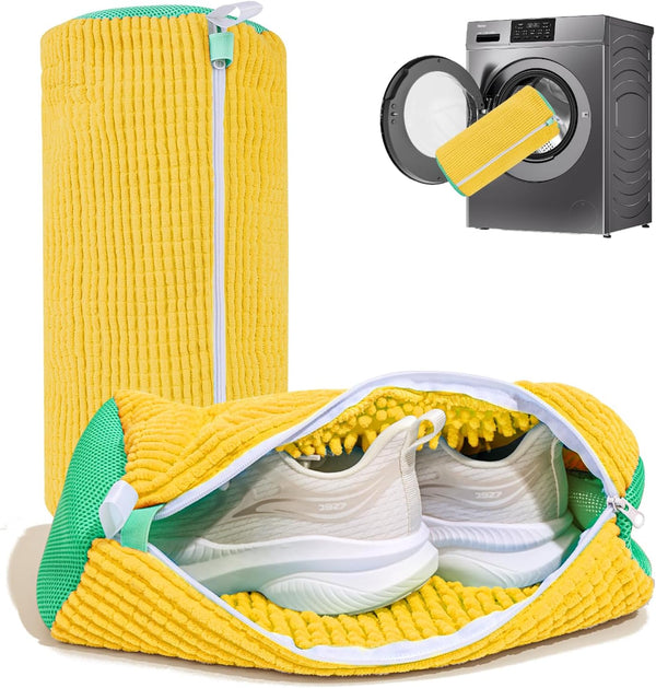1/2Pc Shoe Washing Bag Cotton Laundry Bag Zippers Closure Shoe Cleaning Bag Friendly Laundry Bag Drying Bags