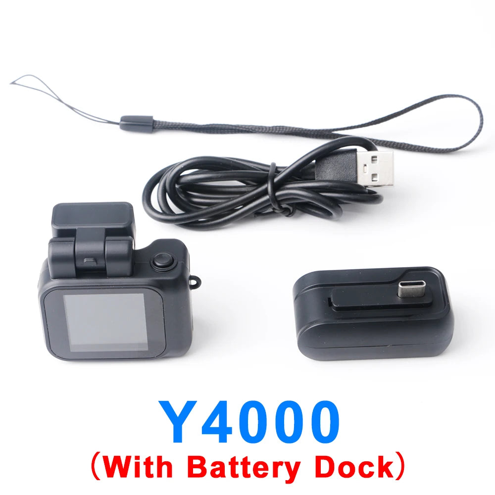 Y4000 Monoreflexes Style Mini Camera with Flash Lamp and Battery Dock Portable Video Recorder DV 1080P with LCD Screen Y3000
