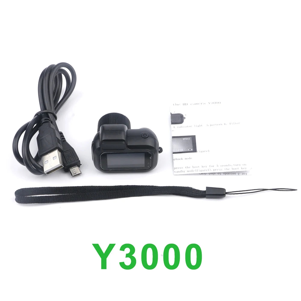 Y4000 Monoreflexes Style Mini Camera with Flash Lamp and Battery Dock Portable Video Recorder DV 1080P with LCD Screen Y3000