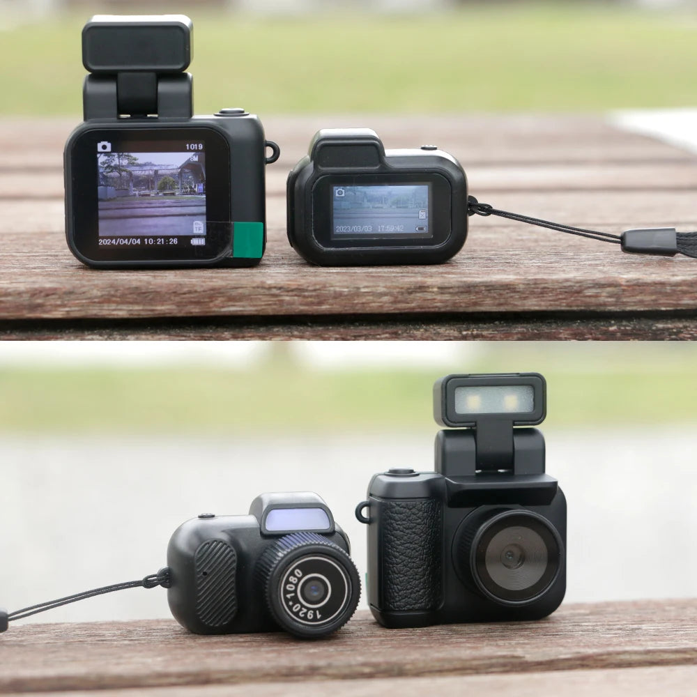 Y4000 Monoreflexes Style Mini Camera with Flash Lamp and Battery Dock Portable Video Recorder DV 1080P with LCD Screen Y3000