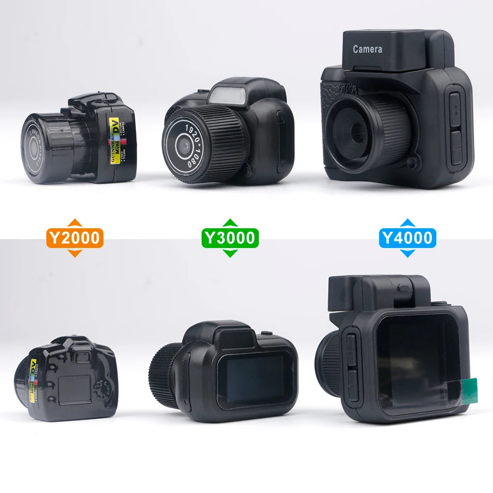 Y4000 Monoreflexes Style Mini Camera with Flash Lamp and Battery Dock Portable Video Recorder DV 1080P with LCD Screen Y3000