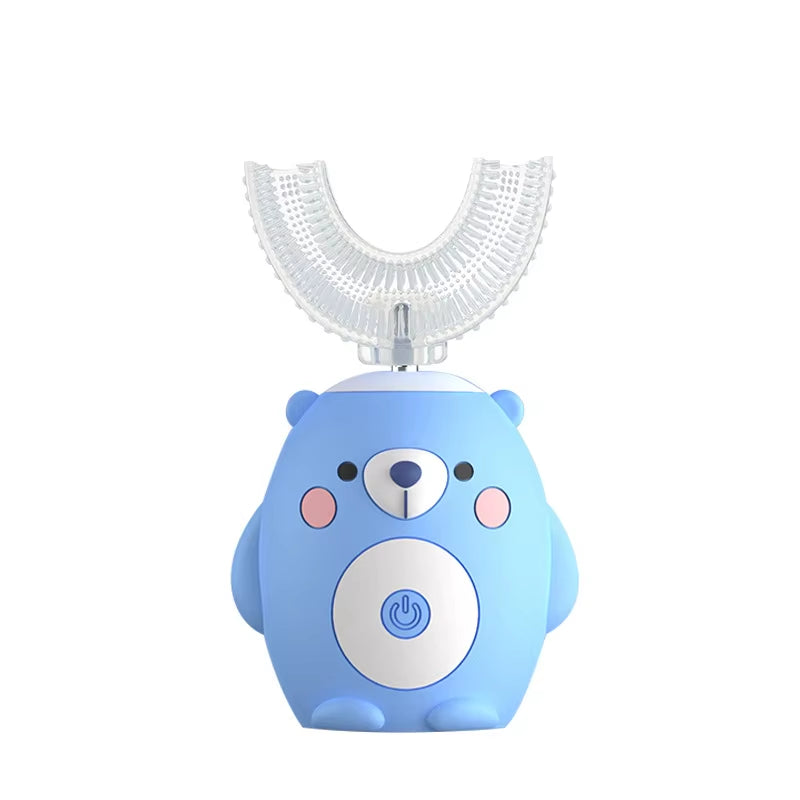 Advanced 360° Sonic Electric Toothbrush for Children - U-Shaped, Rechargeable, Featuring Smart Timer and Blue Light Disinfection