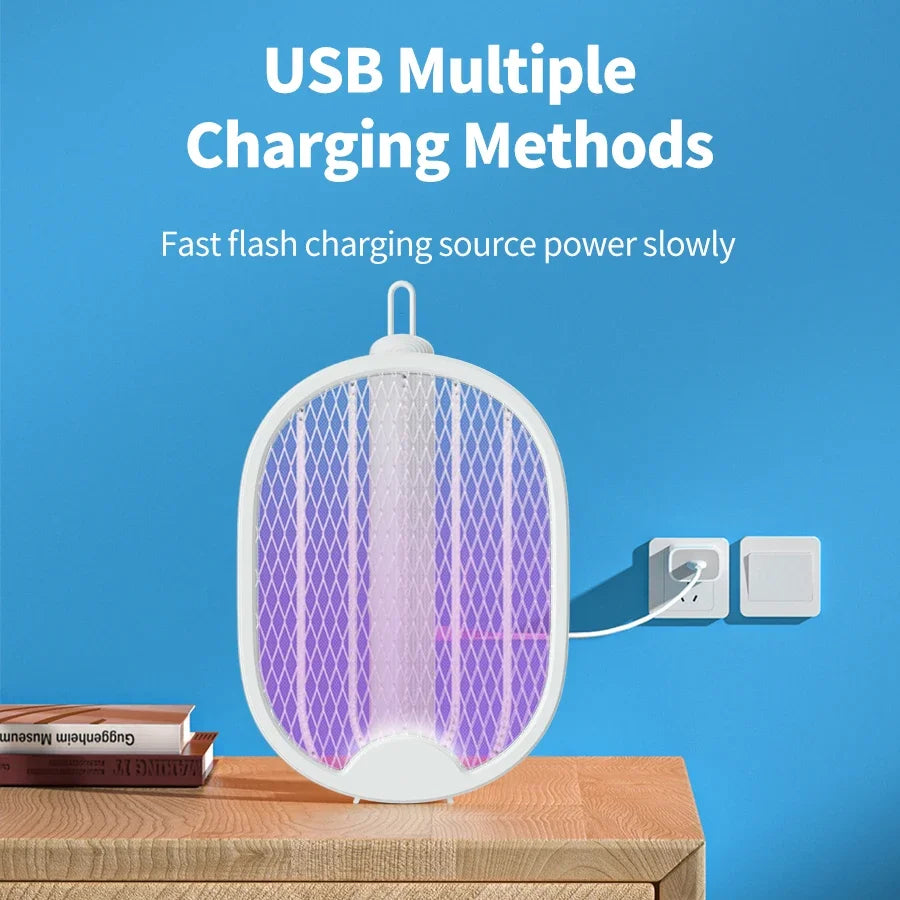 Electric Mosquito Swatter & Killer Lamp – USB Rechargeable