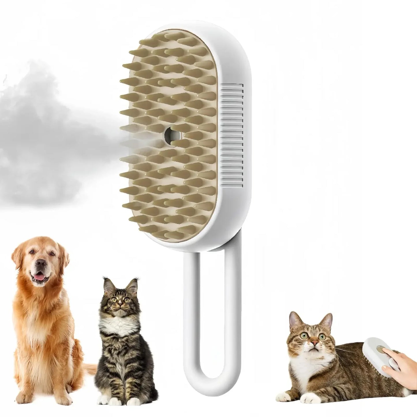 Transform Your Pet's Grooming Routine with the 3-in-1 Steamy Massage Brush - Effortless Hair Removal and Spa-Like Bathing Experience!
