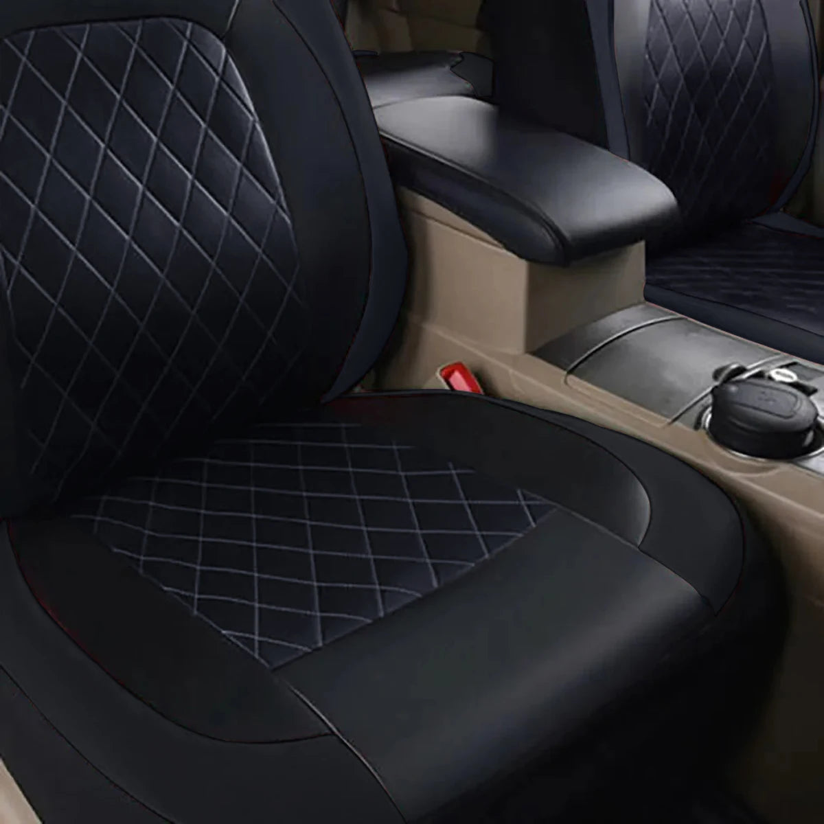 All-Weather Quilted PU Leather Car Seat Cover – Full Protection for Your Sedan, SUV, or Truck!