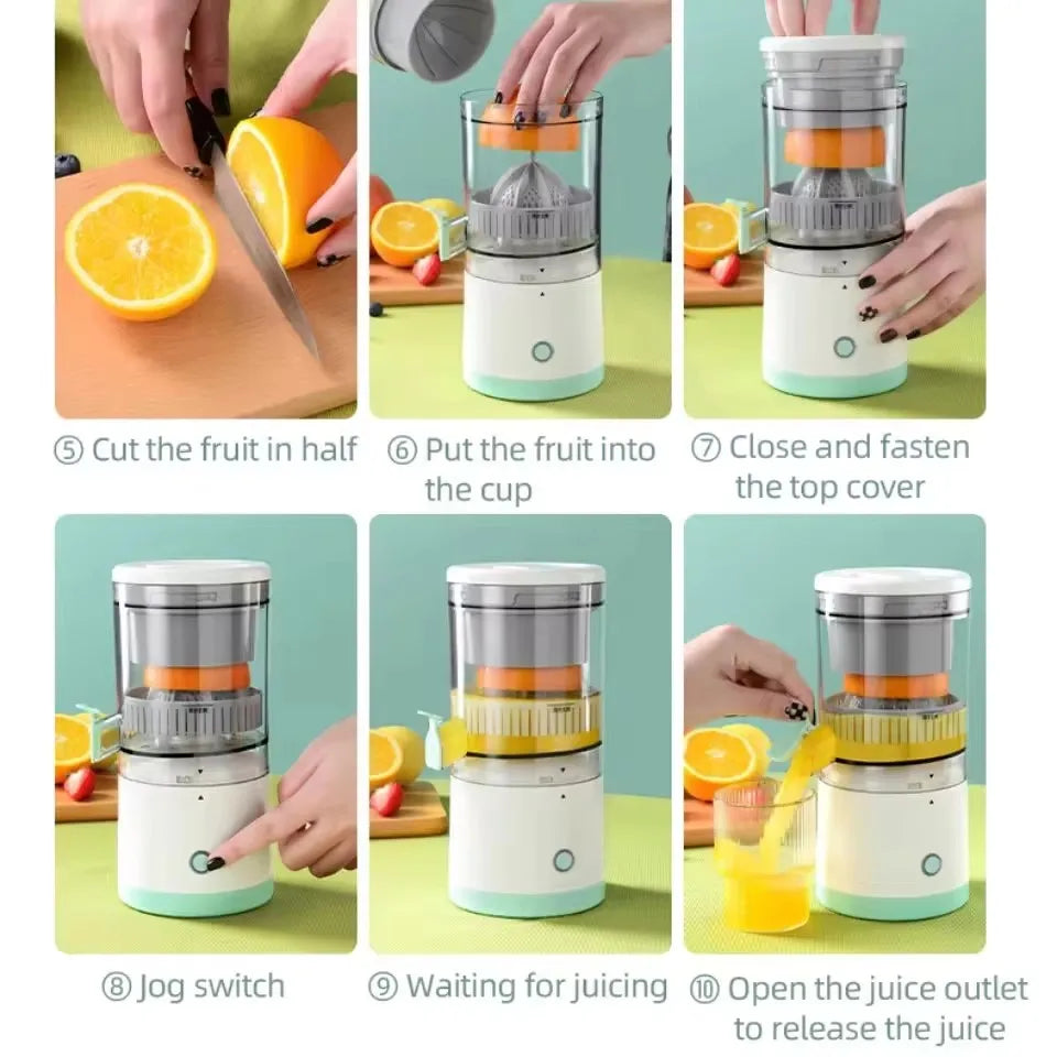 Wireless Automatic Citrus Juicer - Portable USB Charged Fruit Extractor for Effortless Juice Making
