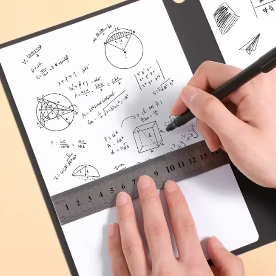 Elevate Your Planning with the A5 Reusable Whiteboard Notebook Set – Complete with Pen, Erasing Cloth, and Stylish Leather Cover!