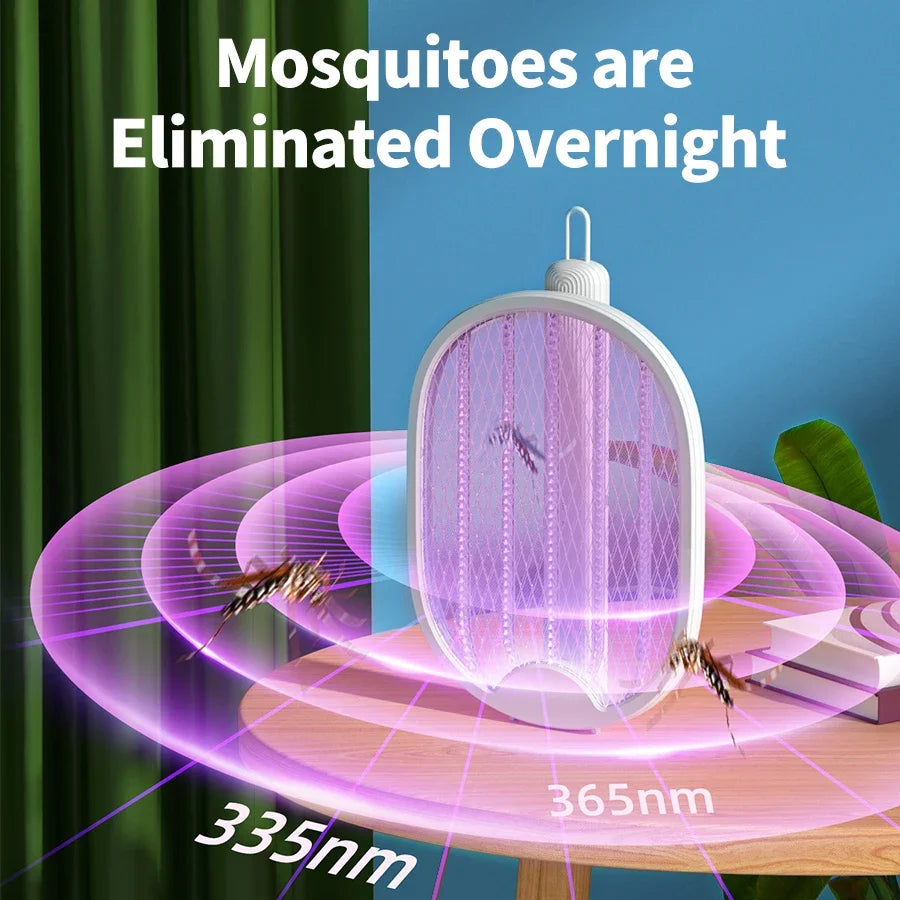 Electric Mosquito Swatter & Killer Lamp – USB Rechargeable