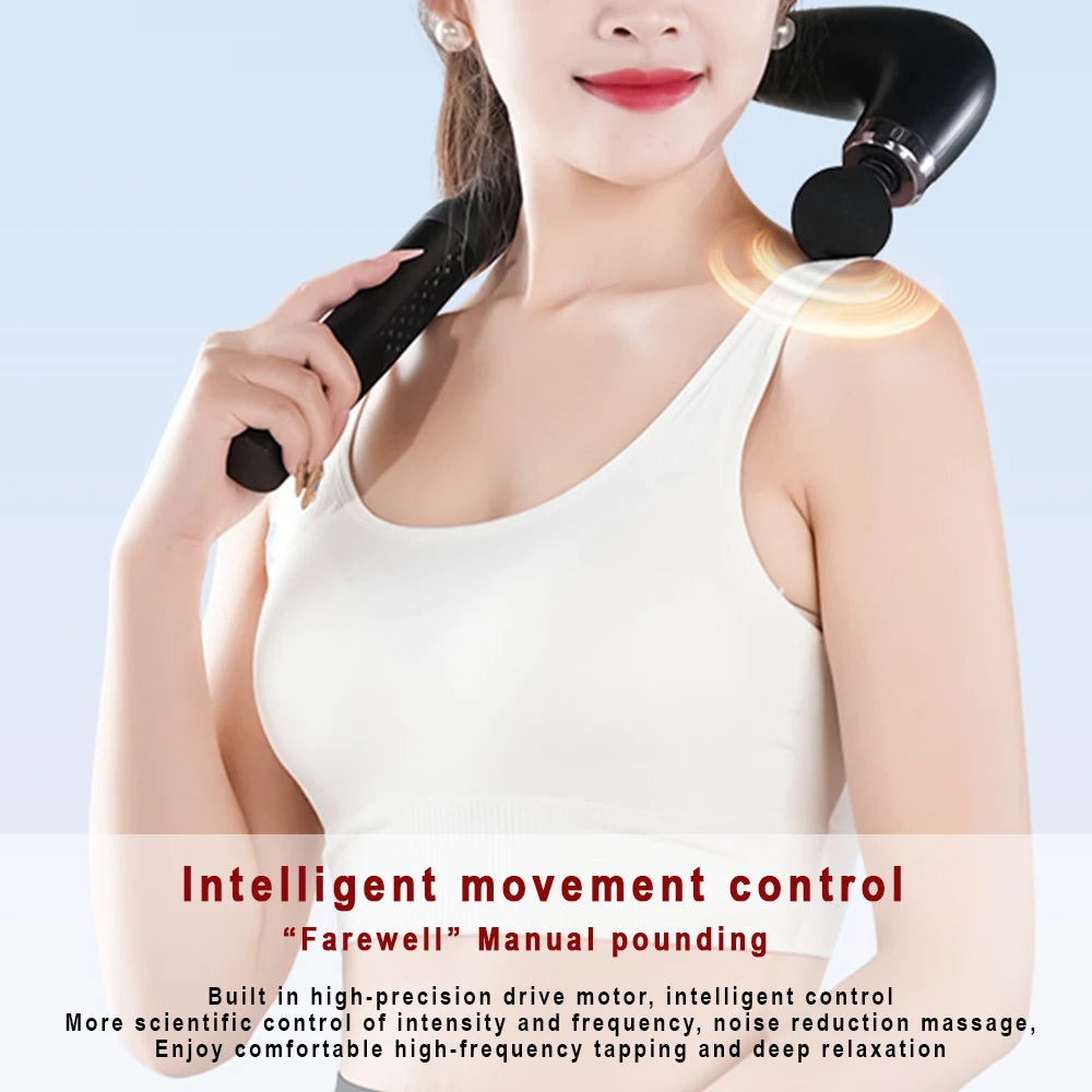 Ultimate Fascia Massage Gun with Extended Handle for Effortless Muscle Relief - Perfect for Upper and Lower Back