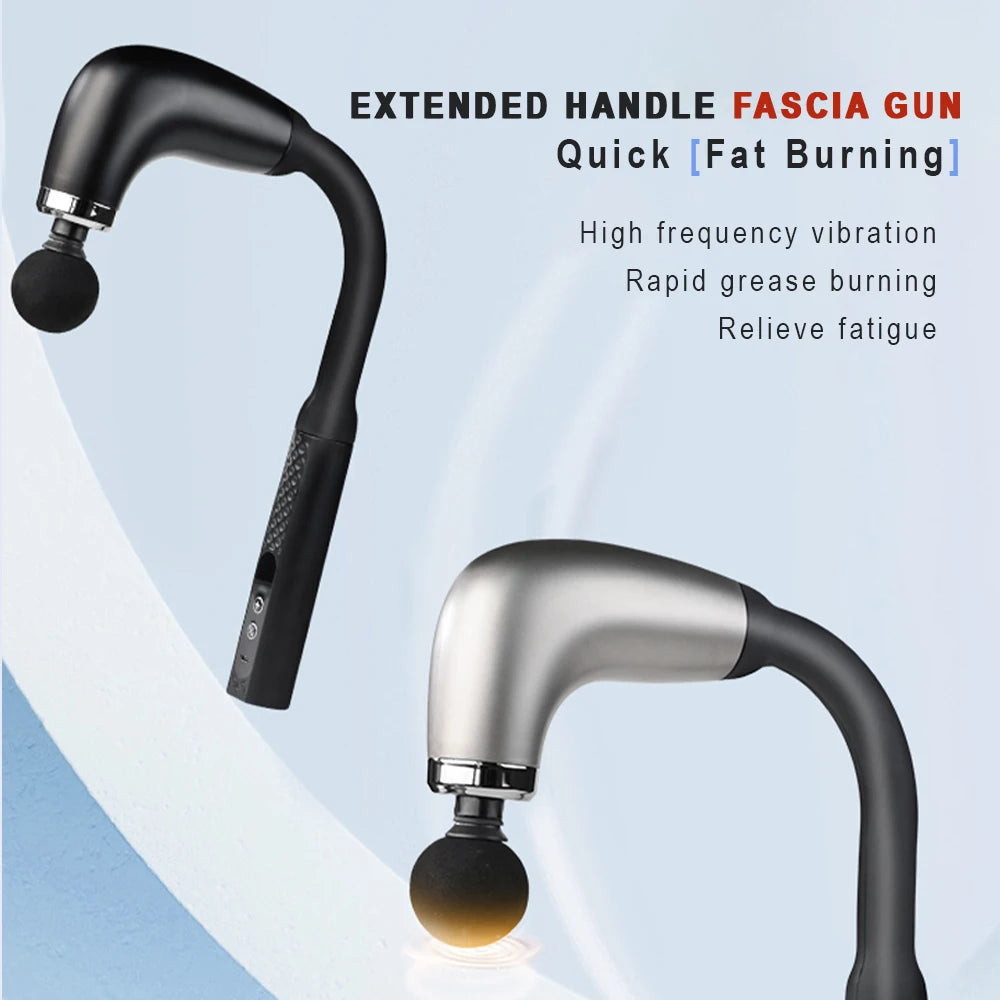 Ultimate Fascia Massage Gun with Extended Handle for Effortless Muscle Relief - Perfect for Upper and Lower Back