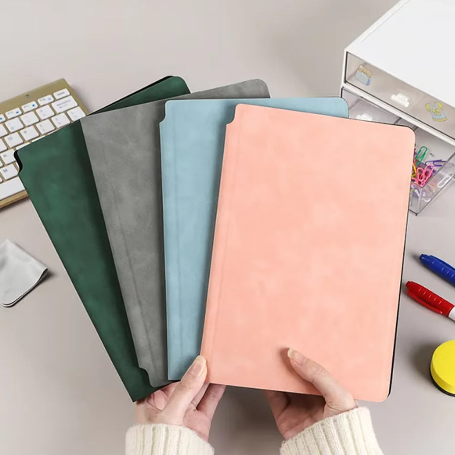 Elevate Your Planning with the A5 Reusable Whiteboard Notebook Set – Complete with Pen, Erasing Cloth, and Stylish Leather Cover!