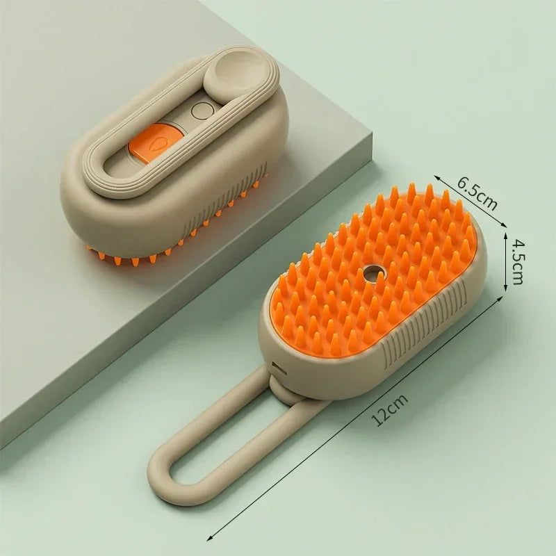 Transform Your Pet's Grooming Routine with the 3-in-1 Steamy Massage Brush - Effortless Hair Removal and Spa-Like Bathing Experience!