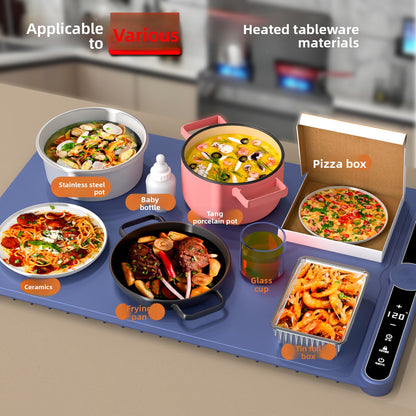 Flexible Silicone Food Warming Mat with 3 Temperature Settings