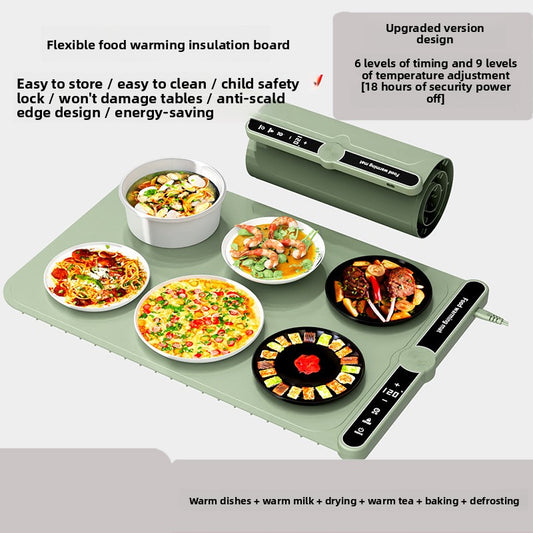 Flexible Silicone Food Warming Mat with 3 Temperature Settings