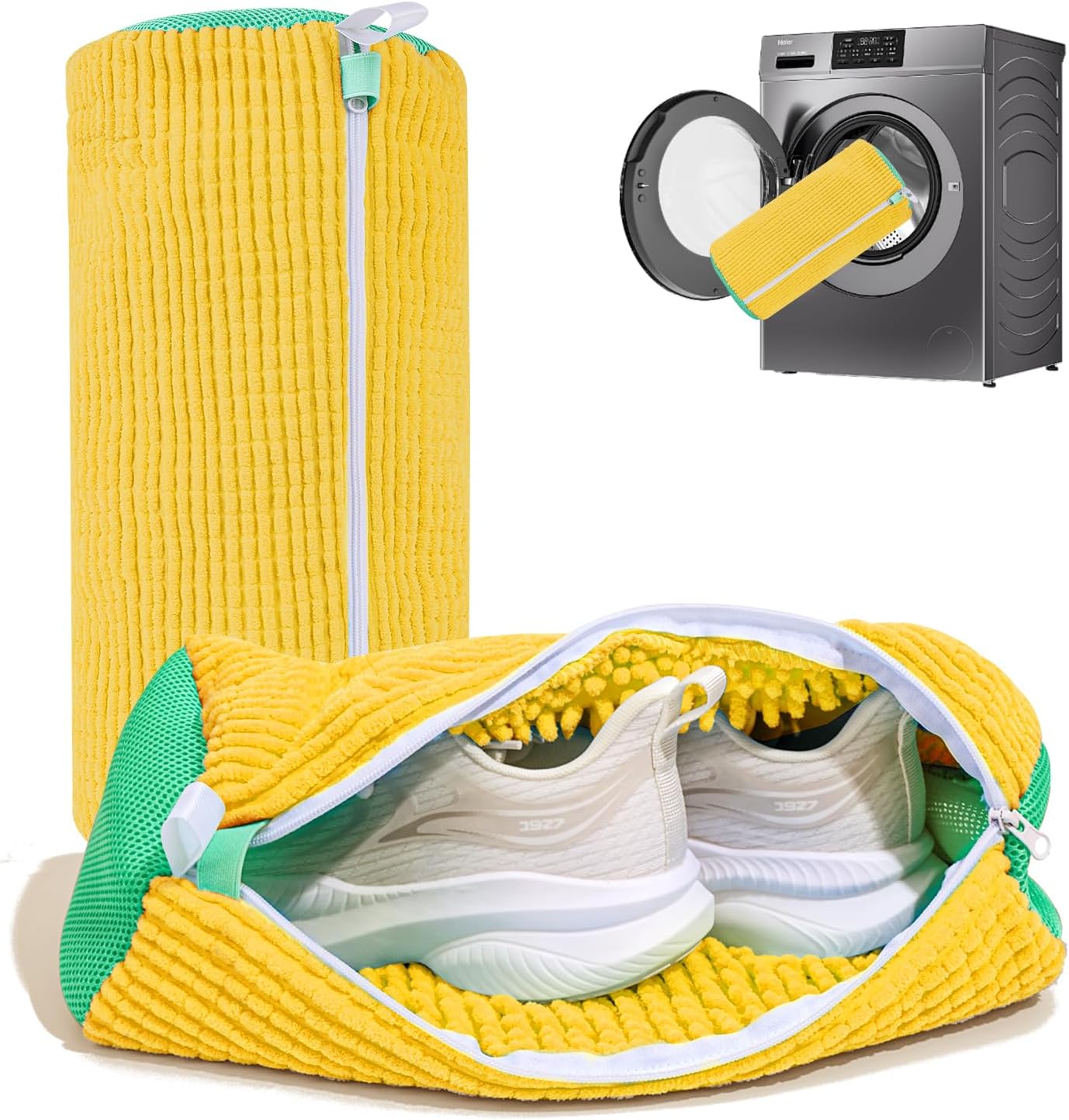1/2Pc Shoe Washing Bag Cotton Laundry Bag Zippers Closure Shoe Cleaning Bag Friendly Laundry Bag Drying Bags