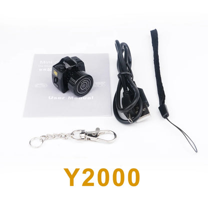Y4000 Monoreflexes Style Mini Camera with Flash Lamp and Battery Dock Portable Video Recorder DV 1080P with LCD Screen Y3000