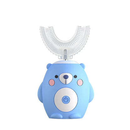 Advanced 360° Sonic Electric Toothbrush for Children - U-Shaped, Rechargeable, Featuring Smart Timer and Blue Light Disinfection