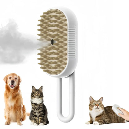 Transform Your Pet's Grooming Routine with the 3-in-1 Steamy Massage Brush - Effortless Hair Removal and Spa-Like Bathing Experience!