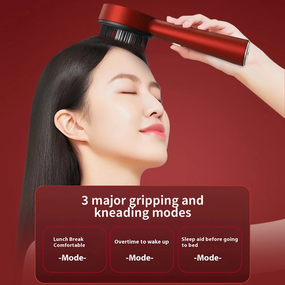 Electric Vibration Massage Comb with Red Light Therapy for Enhanced Hair Growth and Scalp Care