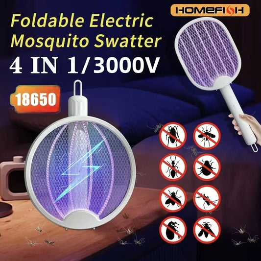 Electric Mosquito Swatter & Killer Lamp – USB Rechargeable