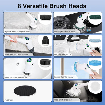 Revolutionize Your Cleaning Routine with the 8-in-1 Multifunctional Wireless Electric Cleaning Brush for Effortless Home Care
