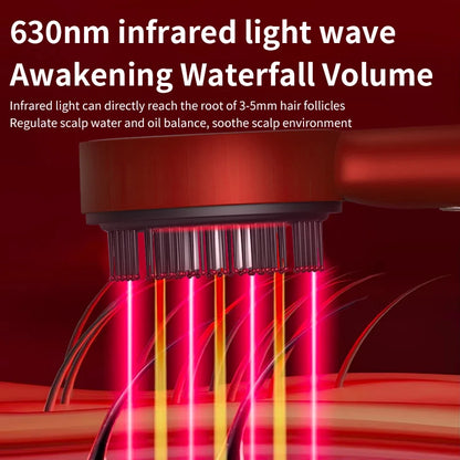 Electric Vibration Massage Comb with Red Light Therapy for Enhanced Hair Growth and Scalp Care