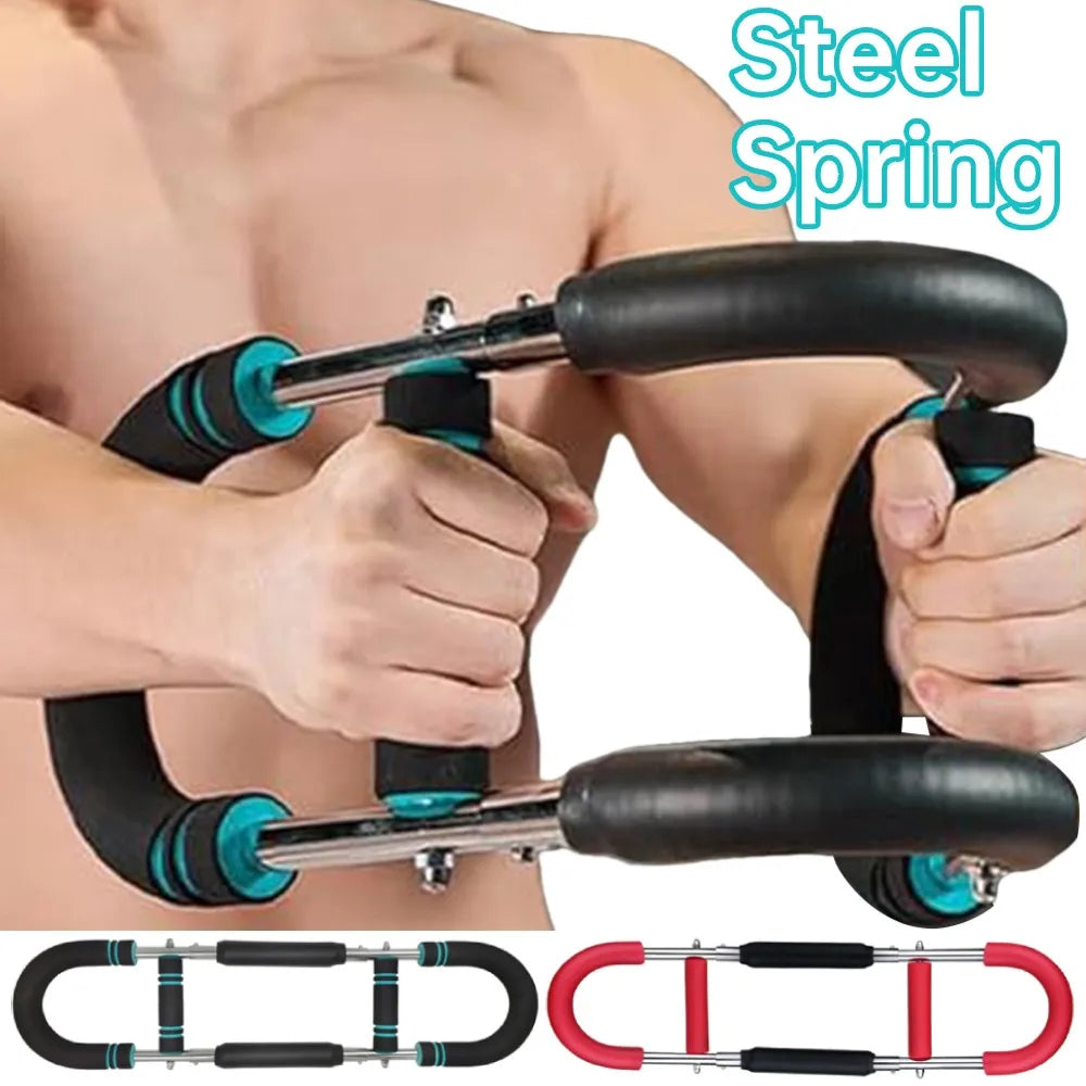Twister Arm Exerciser with Foam Handle Adjustable Spring Workout Bar Forearm Triceps Chest Expander Portable Fitness Equipment