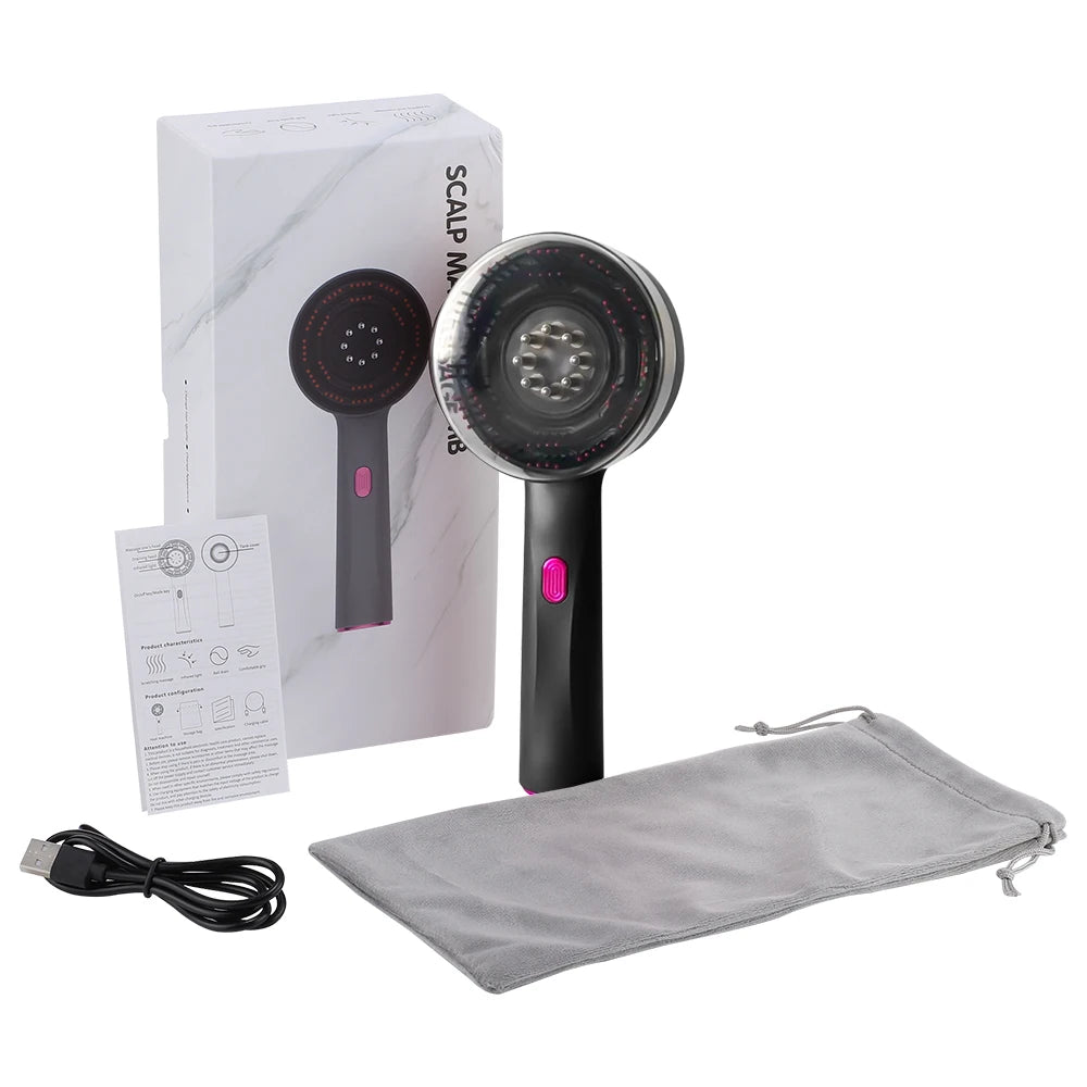 Electric Vibration Massage Comb with Red Light Therapy for Enhanced Hair Growth and Scalp Care