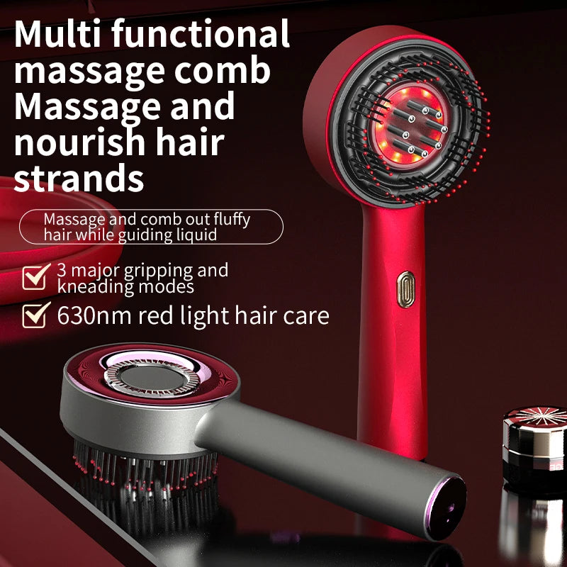Electric Vibration Massage Comb with Red Light Therapy for Enhanced Hair Growth and Scalp Care