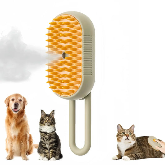 Transform Your Pet's Grooming Routine with the 3-in-1 Steamy Massage Brush - Effortless Hair Removal and Spa-Like Bathing Experience!