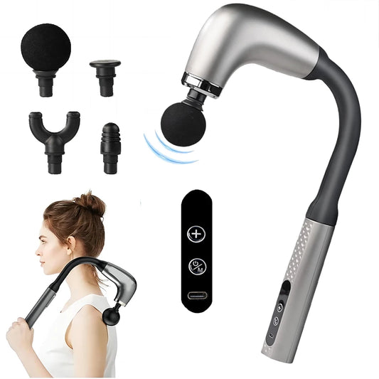 Ultimate Fascia Massage Gun with Extended Handle for Effortless Muscle Relief - Perfect for Upper and Lower Back