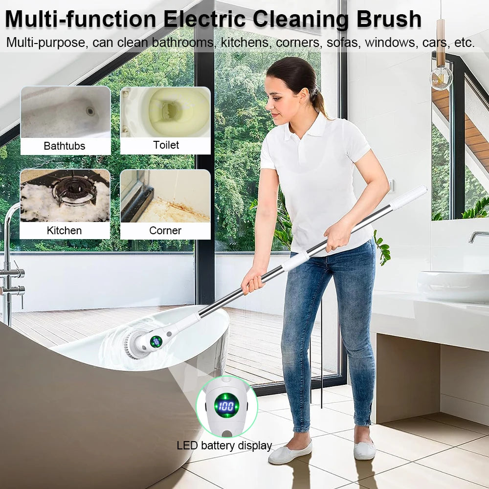 Revolutionize Your Cleaning Routine with the 8-in-1 Multifunctional Wireless Electric Cleaning Brush for Effortless Home Care