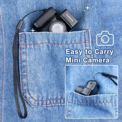 Y4000 Monoreflexes Style Mini Camera with Flash Lamp and Battery Dock Portable Video Recorder DV 1080P with LCD Screen Y3000
