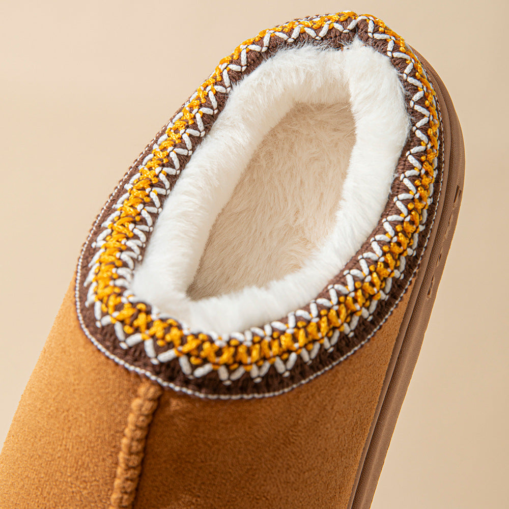 Imitation Deerskin Home Slippers with Thick Sole
