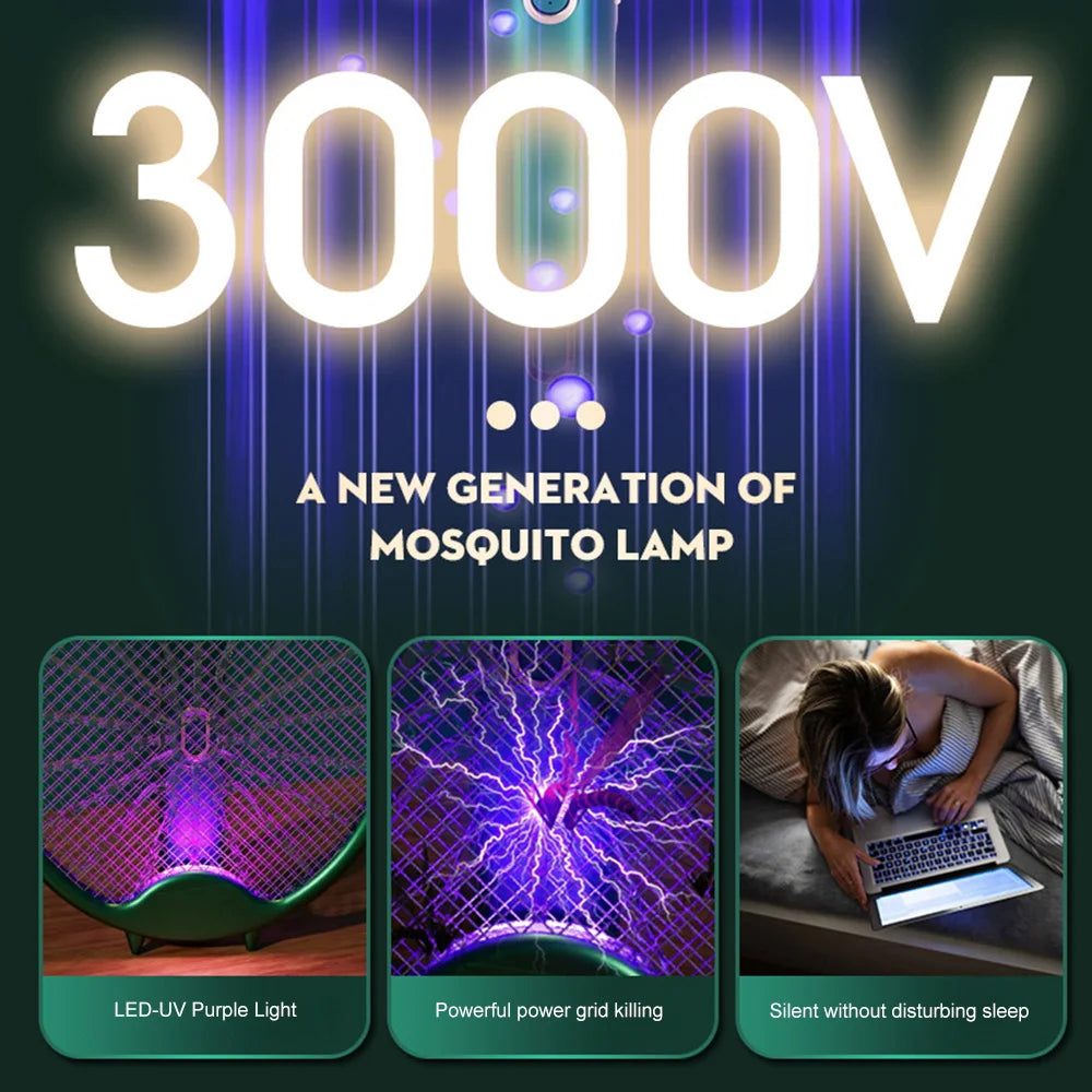 Ultimate Electric Mosquito Swatter - USB Rechargeable, Foldable & Versatile Insect Control